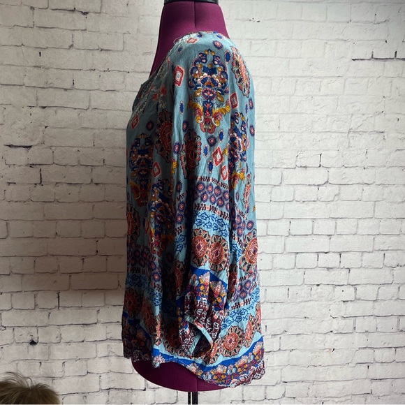 Renee C 3/4 length sleeve blouse size large made in the USA - Picture 3 of 6